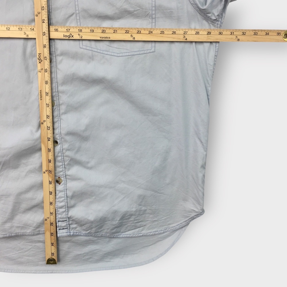 We The Free Button Down Shirt Relaxed Fit Long Sleeve Light‎ Blue L - Picture 8 of 8